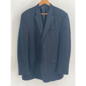 CHAPS Ralph Lauren Blazer Sport Coat Men's Size 48 L Navy Blue Suit Jacket Wool‎